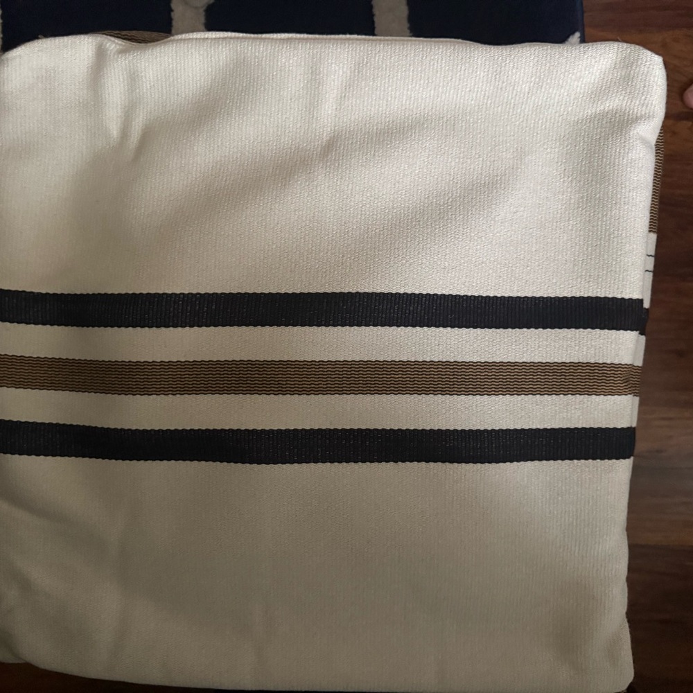 Striped Cream and Black Pillow Cover